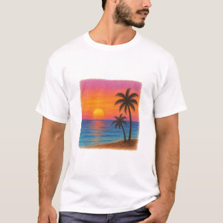 Schilderij van zonsondergang t-shirt