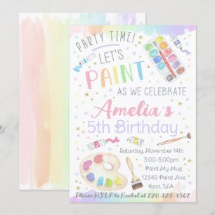 Schilderij Verjaardag Uitnodiging, Paint Party Kaart