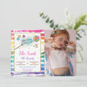 Schilderij verjaardagsfoto uitnodiging  (Staand voorkant)