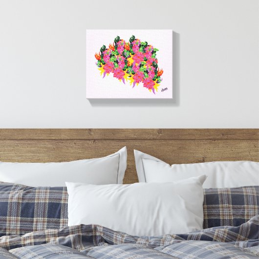 Schilderij: Wildbloemen Canvas Afdruk (Insitu (Slaapkamer))