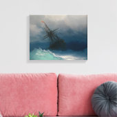 Schilderij zee schip Premium Wrapped Canvas (Glans Afdruk (Insitu (Woonkamer))