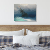Schilderij zee schip Premium Wrapped Canvas (Glans Afdruk (Insitu (Slaapkamer))