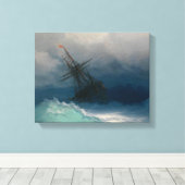 Schilderij zee schip Premium Wrapped Canvas (Glans Afdruk (Insitu (Houten vloer))