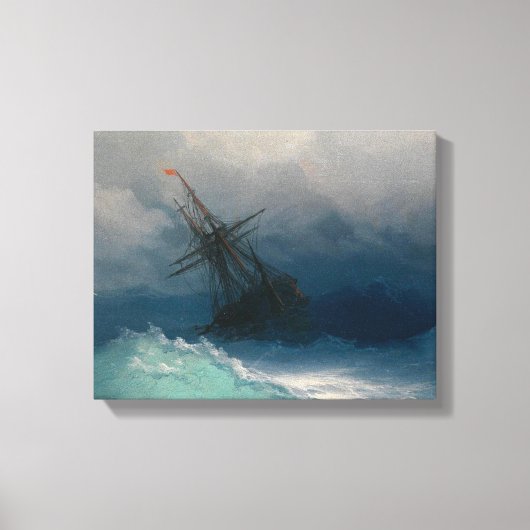 Schilderij zee schip Premium Wrapped Canvas (Glans Afdruk (Voorkant)