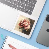 Schilderijen Afbeeldingen met gestileerde bloeiend Sticker (Laptop met iPhone)