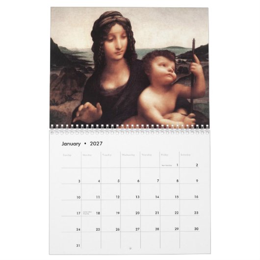 Schilderijen door de Kalender van Leonardo da (Jan 2027)