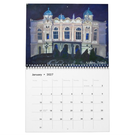 Schilderijen Europese architectuur Kalender (Jan 2027)