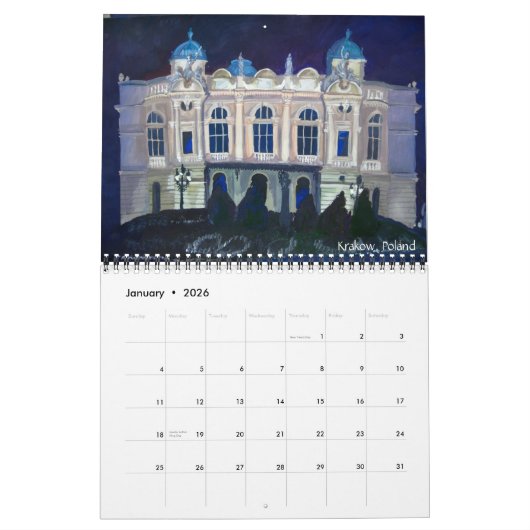 Schilderijen Europese architectuur Kalender (Jan 2026)