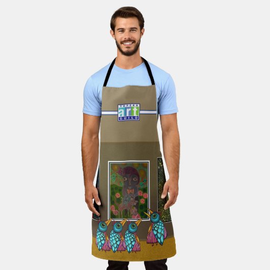 Schilderijen op de Wall All-Over Print Schort (Gedragen)