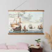 schilderijen op een kalm Zee Johan Teyler Hangend Wandkleed (Slaapkamer)