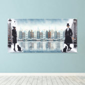 Schilderijen uit Amsterdam & moderne mode modellen Canvas Afdruk (Insitu (Houten vloer))