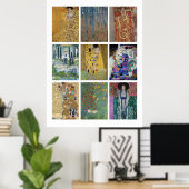 Schilderijen van Gustav Klimt Poster (Thuiskantoor)