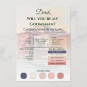 Schilderijen van Venetië Groomsman Voorstel Photo  Informatiekaartje (Achterkant)