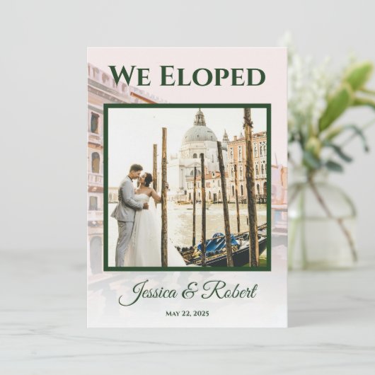 Schilderijen van Venetië, Italië Huwelijksaankondi Feestdagenkaart (Staand voorkant)