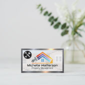 Schilderijhuis Logo | Handgereedschap | Metaalgren Visitekaartje (Staand voorkant)