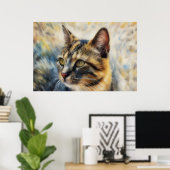 Schilderijposter Lapjeskat Kattenliefhebber Poster (Thuiskantoor)