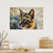 Schilderijposter Lapjeskat Kattenliefhebber Poster (Keuken)