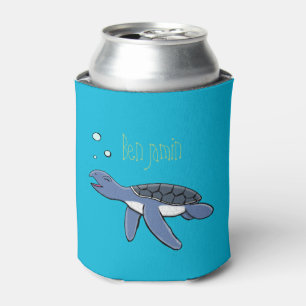 Schildering van de cartoon van de schildpad van de blikjeskoeler