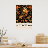 Schildering van een kerkuil, William Morris poster (Keuken)