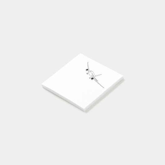 Schildering van het vliegtuig post-it® notes (Schuin)