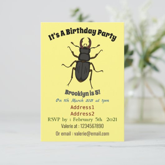 Schildering van keverinsecten kaart (Staand voorkant)