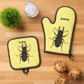Schildering van keverinsecten ovenwant & pannenlap set (Top down)