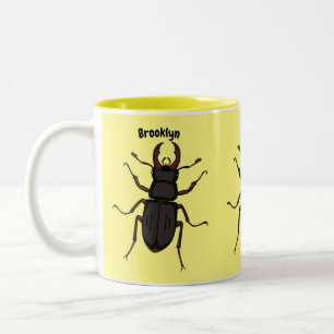 Schildering van keverinsecten tweekleurige koffiemok