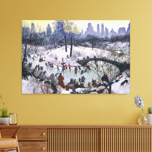 schilderingen in het centrale park canvas afdruk (Insitu (Woonkamer))