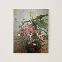 schilderkant van een kas (bloemen)