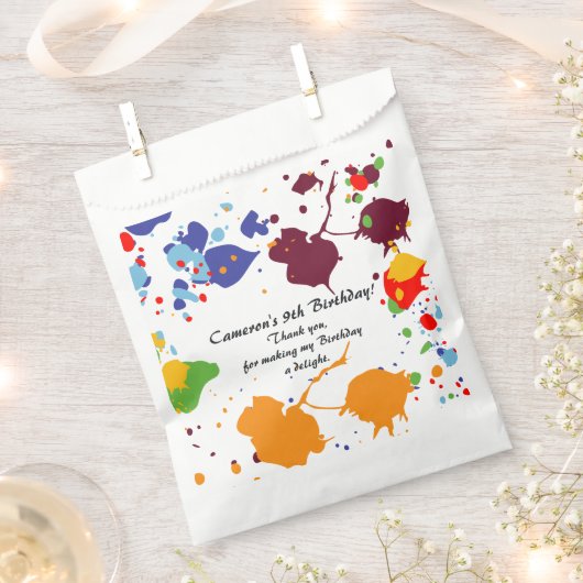 Schilderkleurig 9e verjaardag bedankzakje (Geknipt)