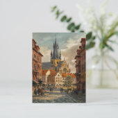 schilderkunst in Praag, Tsjechië Briefkaart (Staand voorkant)