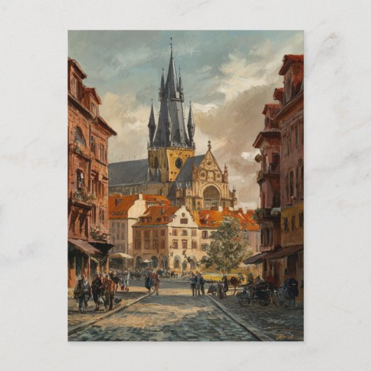 schilderkunst in Praag, Tsjechië Briefkaart (Voorkant)