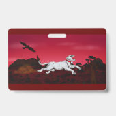 Schilderkunst kunst Witte Leeuwin fantasielandscha Badge (Achterkant)
