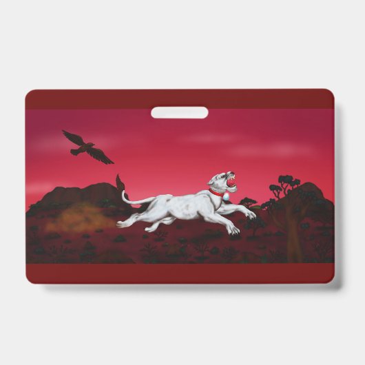 Schilderkunst kunst Witte Leeuwin fantasielandscha Badge (Voorzijde)