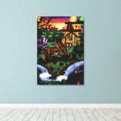 schilderkunst man dat de tijgertempel van het oerw canvas afdruk (Insitu (Houten vloer))