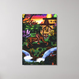 schilderkunst man dat de tijgertempel van het oerw canvas afdruk