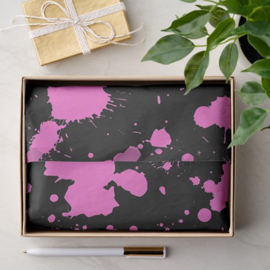 Schilderkunst met zwart en Fuschia Tissuepapier (Geschenk)