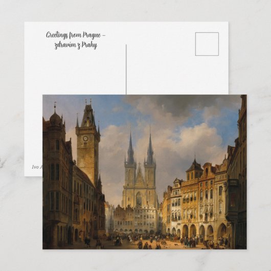  schilderkunst Praag City Uitzicht Tsjechië Briefkaart (Voorkant / Achterkant)