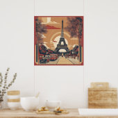  schilderkunst van Parijs Poster (Keuken)