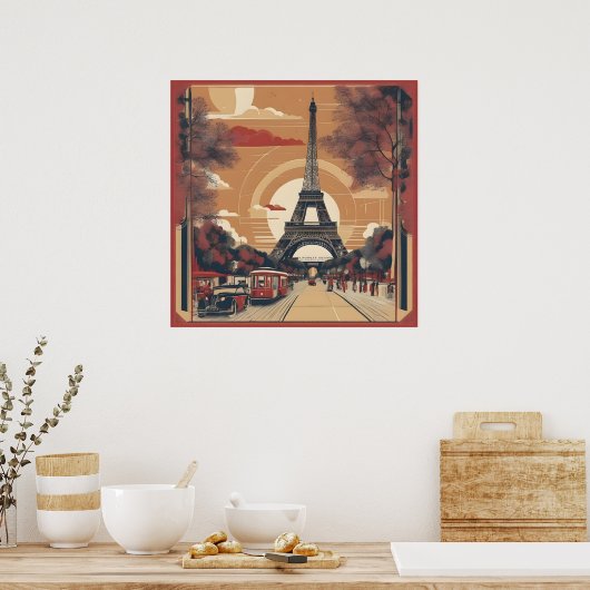 schilderkunst van Parijs Poster (Keuken)