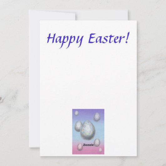 schilderkunst zeven paaseieren zwevend in de lucht feestdagenkaart (Achterkant)