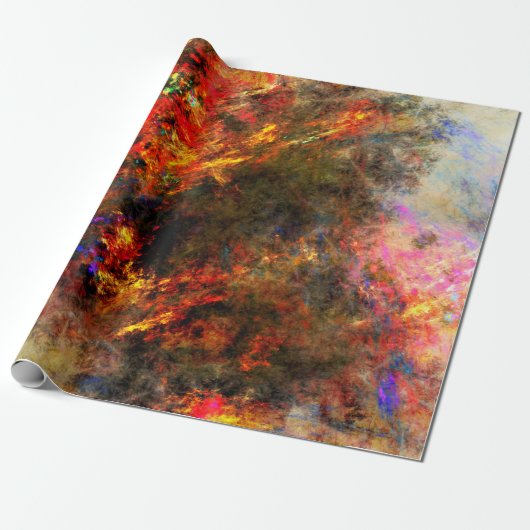 Schilderlijnfractale wiskunde canvas cadeaupapier (Uitgerold)