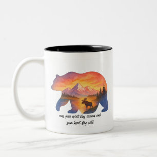 Schildermok koffiebeker met zonsondergang tweekleurige koffiemok