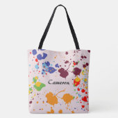 Schildernaam Kleurrijke snippers Tote Bag (Achterkant)