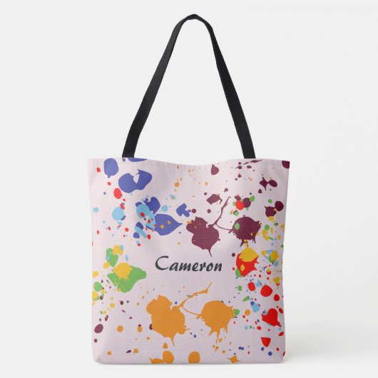 Schildernaam Kleurrijke snippers Tote Bag (Achterkant)