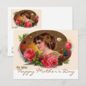 schilderpalet en Rozen Briefkaart (Voorkant / Achterkant)