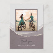 schilderpapier bergen bruiloft foto bedankt post briefkaart (Voorkant)