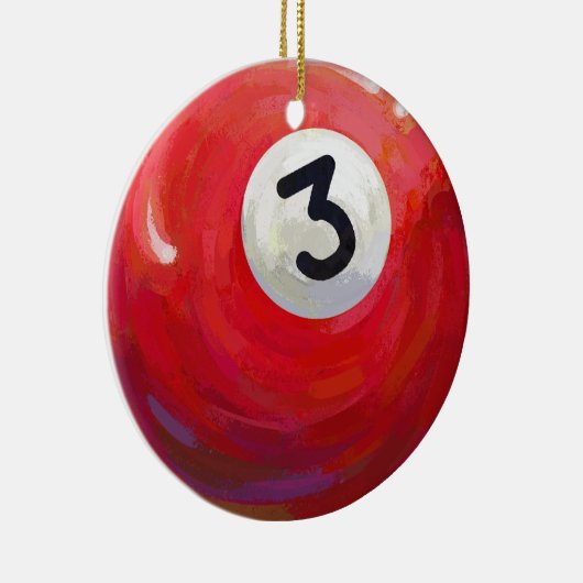 Schilderpatroon met 3 poolbalken keramisch ornament (Rechts)