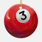 Schilderpatroon met 3 poolbalken keramisch ornament (Voorkant)