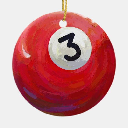 Schilderpatroon met 3 poolbalken keramisch ornament (Voorkant)